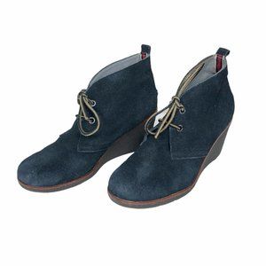 Sperry Top-Sider Navy Blue Harlow Suede Wedges